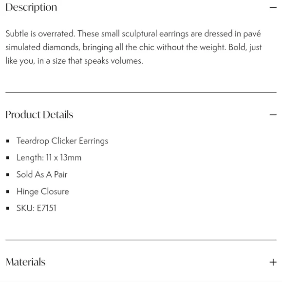 Pave Earrings in Gold and White - Picture 10 of 11